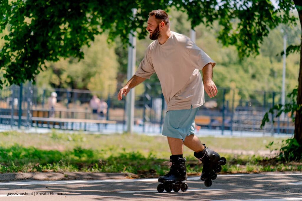 movilidad sostenible, Hombre montando patines, Más Bienestar